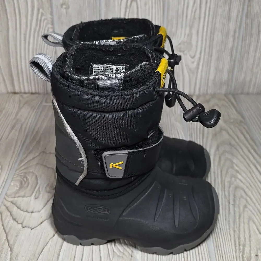 KEEN Lumi II Waterproof Insulated Black Snow Boots Kids Toddler Size 8